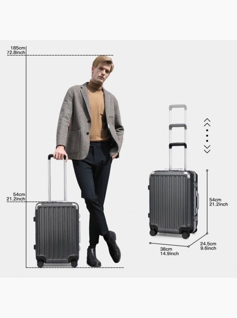 Valise cabine - 54x38x24.5 cm 4 roulettes serrure tsa - kono Noir - Kiabi