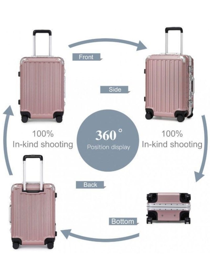Valise cabine - 54x38x24.5 cm, polycarbonate, 4 roues 360°, serrure tsa - kono Rose - Kiabi