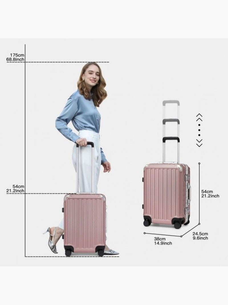 Valise cabine - 54x38x24.5 cm, polycarbonate, 4 roues 360°, serrure tsa - kono Rose - Kiabi