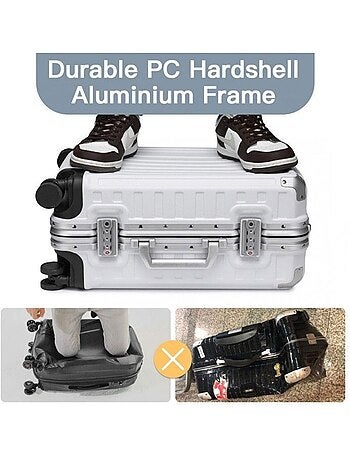 Valise cabine - 54x38x24.5 cm rigide 4 roulettes serrure tsa - kono