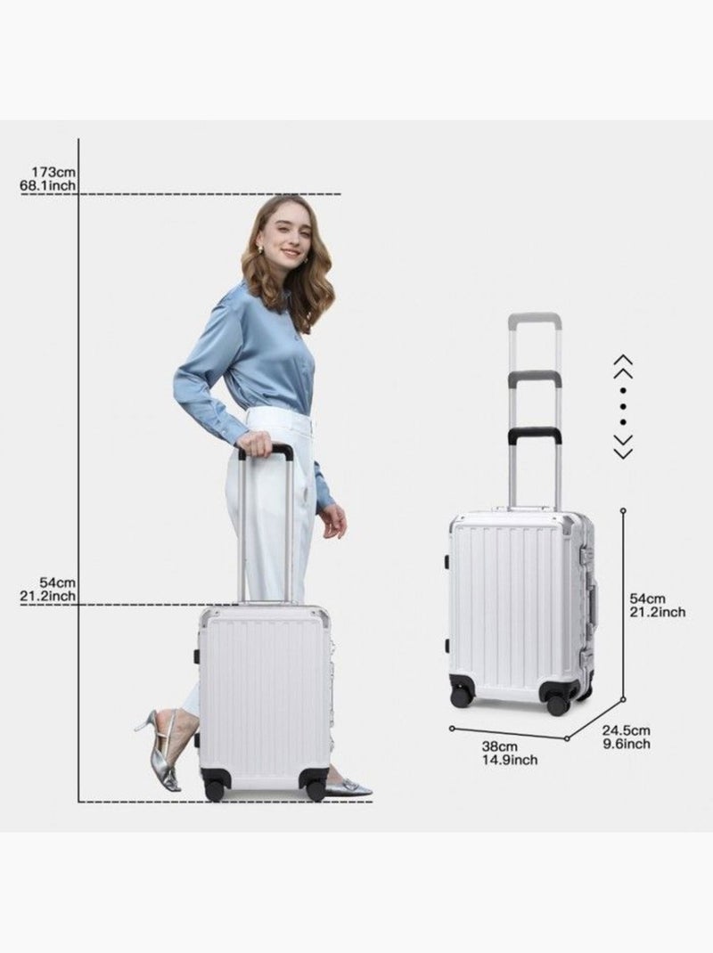 Valise cabine - 54x38x24.5 cm rigide 4 roulettes serrure tsa - kono Blanc - Kiabi