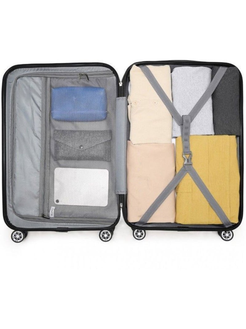 Valise cabine - 55x35x20 cm abs 4 roulettes - kono Gris - Kiabi