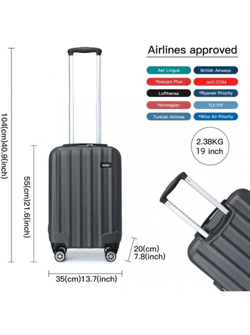 Valise cabine - 55x35x20 cm abs 4 roulettes - kono - Kiabi Valise cabine - 55x35x20 cm abs 4 roulettes - kono - Kiabi