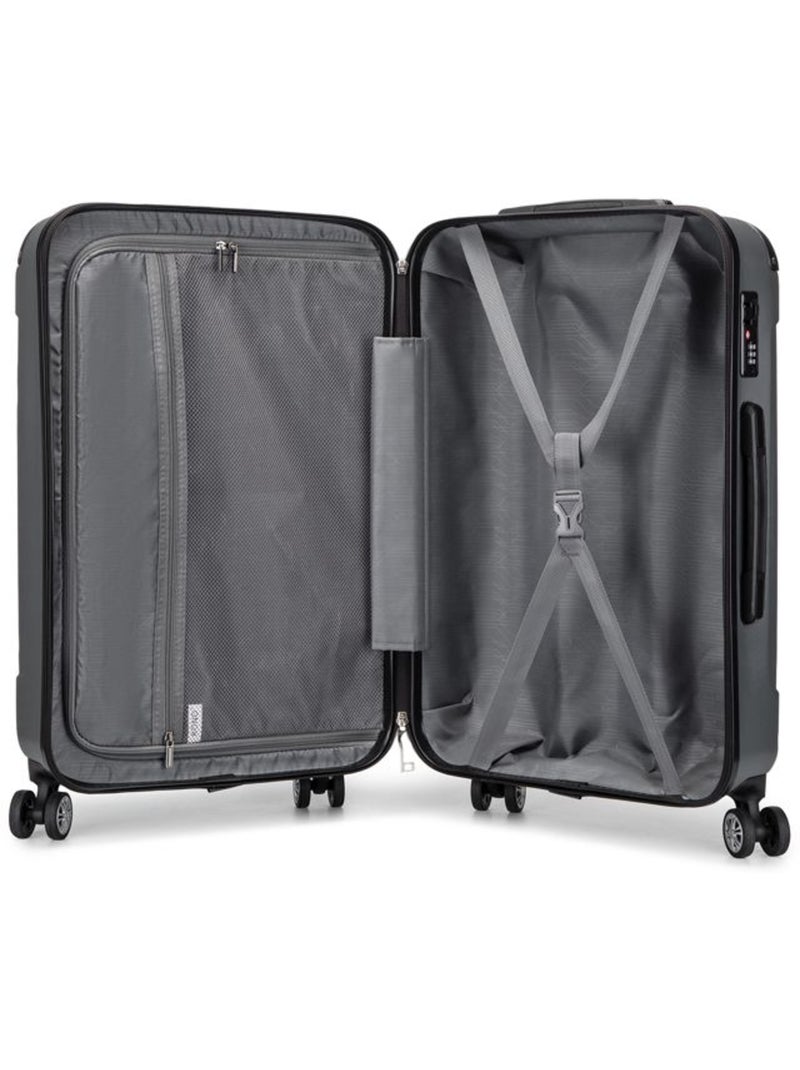 Valise cabine - 55x35x20 cm abs 4 roulettes serrure tsa - kono Gris - Kiabi