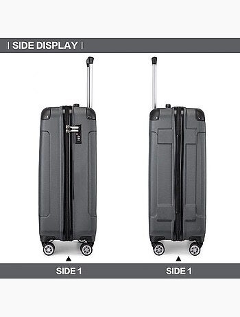 Valise cabine - 55x35x20 cm abs + pc 49 l tsa - kono