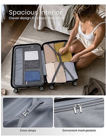 Valise cabine - 55x35x20 cm abs+pc - kono