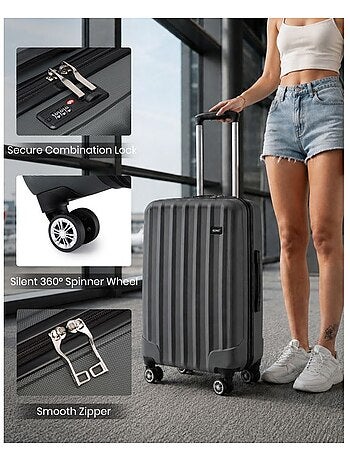 Valise cabine - 55x35x20 cm abs+pc - kono