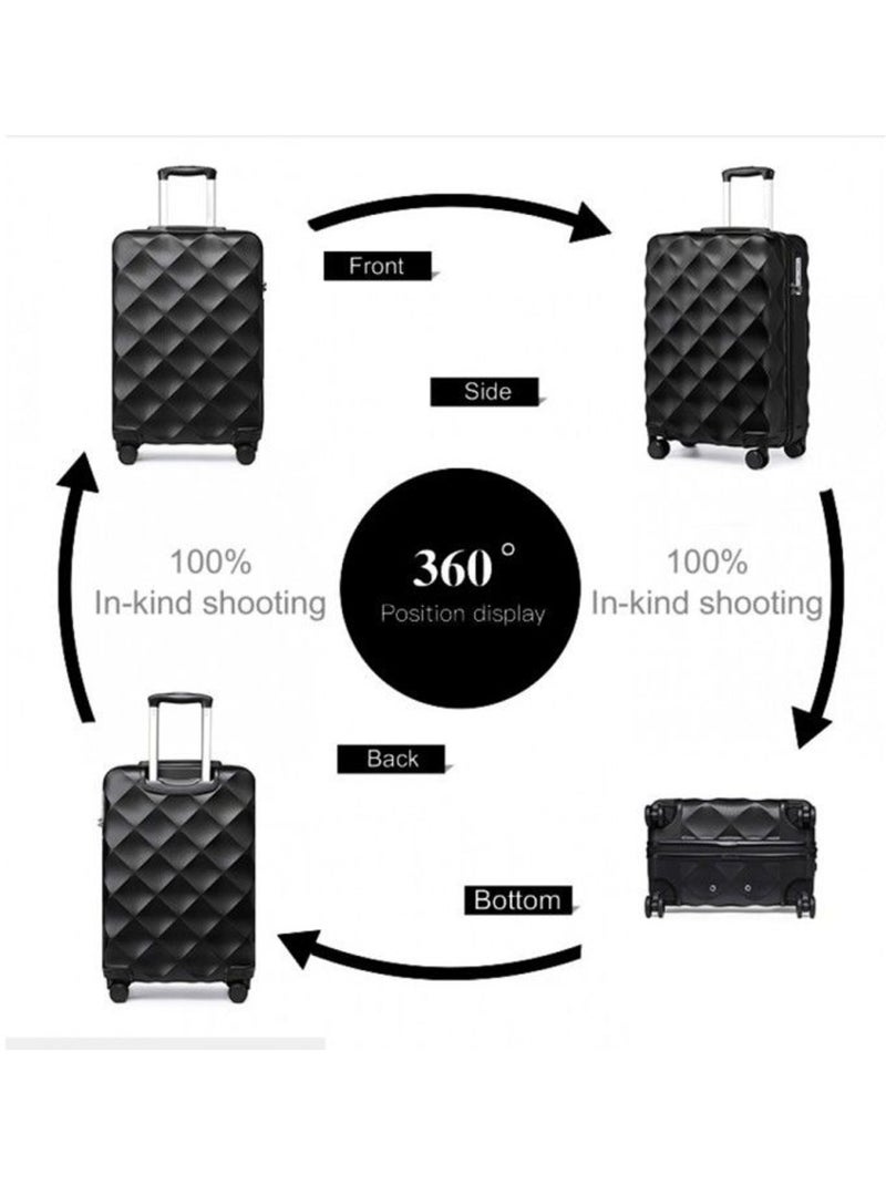 Valise cabine - 55x35x21 cm rigide 4 roulettes serrure tsa - british traveller Noir - Kiabi