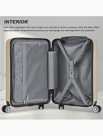 Valise cabine - 55x35x22 cm, rigide abs + pc, 4 roues, serrure tsa - kono