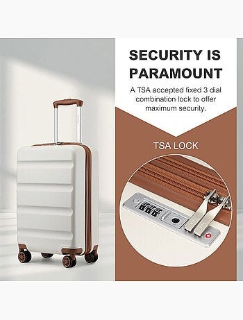 Valise cabine - 55x35x22 cm, rigide abs + pc, 4 roues, serrure tsa - kono