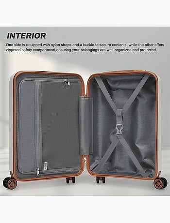 Valise cabine - 55x35x22 cm, rigide abs + pc, 4 roues, serrure tsa - kono