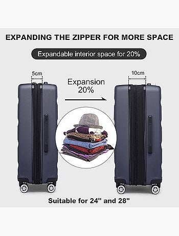 Valise cabine - 55x35x22 cm, rigide abs + pc, 4 roues, serrure tsa - kono