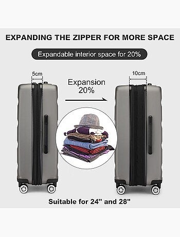 Valise cabine - 55x35x22 cm, rigide abs + pc, 4 roues, serrure tsa - kono