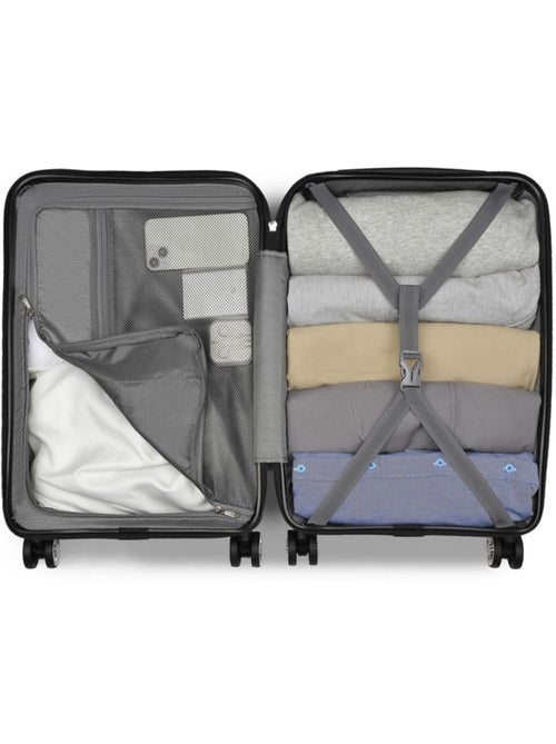 Valise cabine - 55x35x22 cm, rigide abs + pc, 4 roues, serrure tsa - kono - Kiabi Valise cabine - 55x35x22 cm, rigide abs + pc, 4 roues, serrure tsa - kono - Kiabi