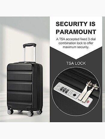 Valise cabine - 55x35x22 cm, rigide abs + pc, 4 roues, serrure tsa - kono