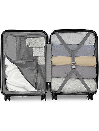 Valise cabine - 55x35x22 cm, rigide abs + pc, 4 roues, serrure tsa - kono