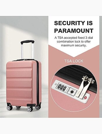 Valise cabine - 55x35x22 cm, rigide abs + pc, 4 roues, serrure tsa - kono
