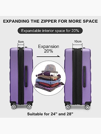 Valise cabine - 55x35x22 cm, rigide abs + pc, 4 roues, serrure tsa - kono
