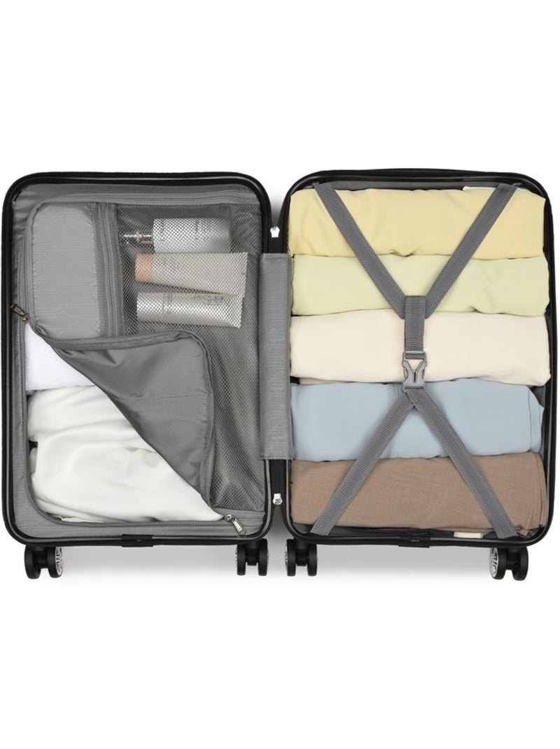Valise cabine - 55x35x22 cm, rigide abs + pc, 4 roues, serrure tsa - kono Violet - Kiabi