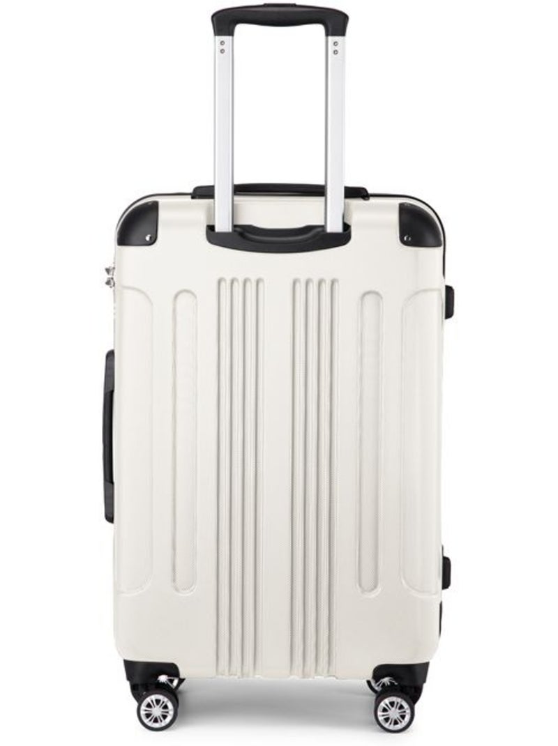 Valise cabine - 55×36×21.5 cm, rigide abs, 4 roues 360°, serrure à code - kono Beige - Kiabi