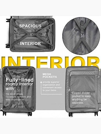 Valise cabine - 55x37x22 cm polypropylène 4 roulettes serrure tsa - british traveller