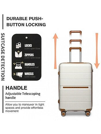Valise cabine - 55x37x22 cm polypropylène 4 roulettes serrure tsa - british traveller