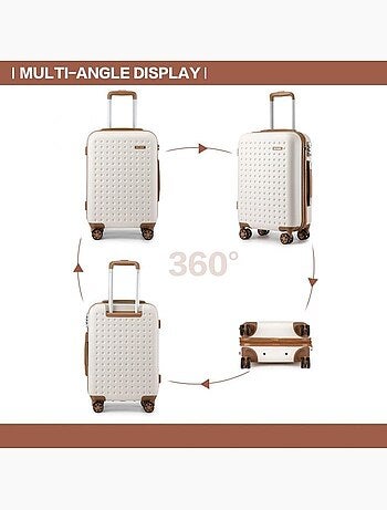 Valise cabine - 55x38x19.5 cm, rigide abs + pc, 4 roues 360°, serrure tsa - kono