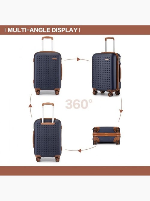 Valise cabine - 55x38x19.5 cm, rigide abs + pc, 4 roues 360°, serrure tsa - kono - Kiabi Valise cabine - 55x38x19.5 cm, rigide abs + pc, 4 roues 360°, serrure tsa - kono - Kiabi