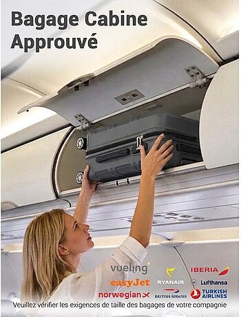 Valise cabine - 55x38x20 cm abs 4 roulettes - kono