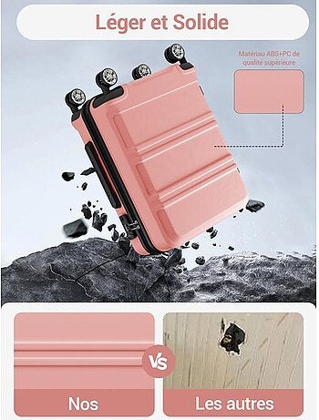 Valise cabine - 55x38x20 cm abs 4 roulettes - kono