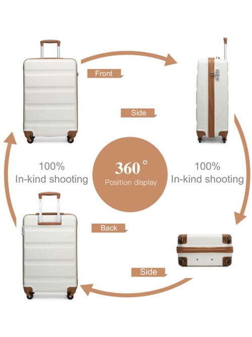 Valise cabine - 55x38x20 cm abs 4 roulettes serrure tsa - kono - Kiabi