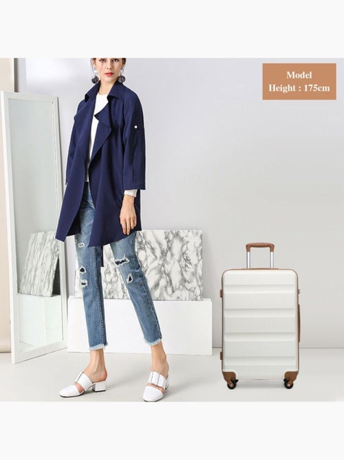 Valise cabine - 55x38x20 cm abs 4 roulettes serrure tsa - kono - Kiabi