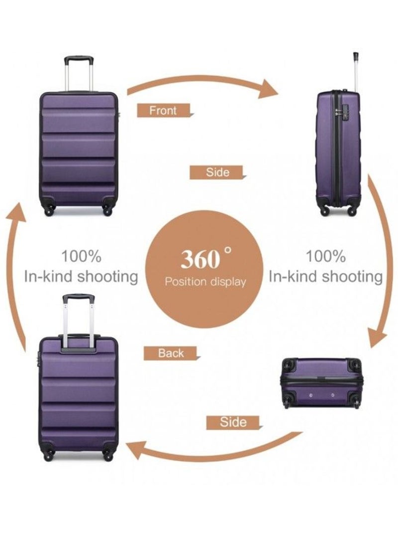 Valise cabine - 55x38x20 cm abs 4 roulettes serrure tsa - kono Violet - Kiabi