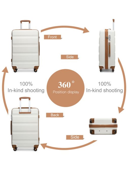 Valise cabine - 55x38x20 cm abs + pc 33 l à code - kono - Kiabi