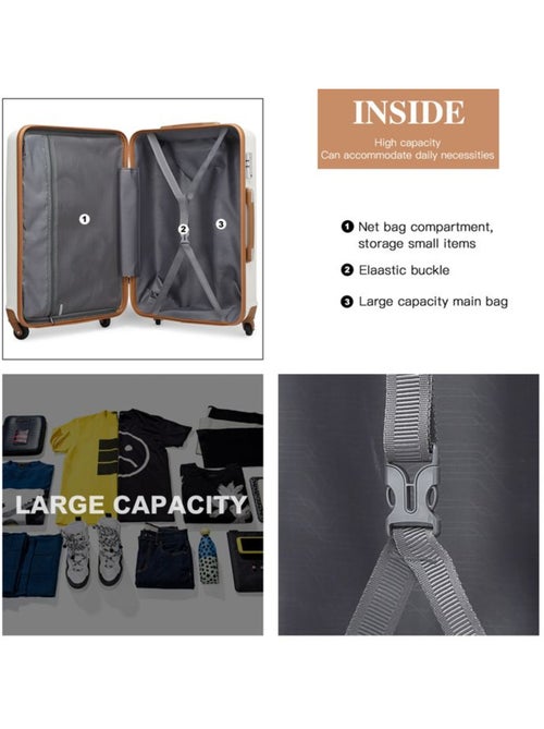 Valise cabine - 55x38x20 cm abs + pc 33 l à code - kono - Kiabi