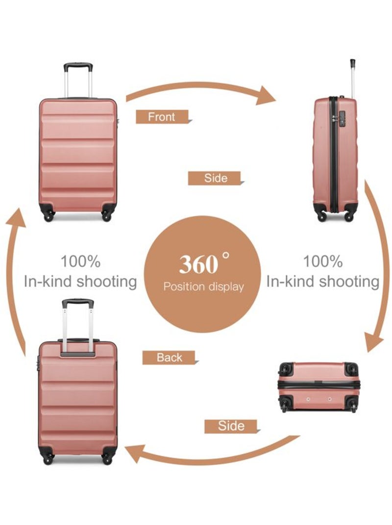 Valise cabine - 55x38x20 cm, rigide abs, 4 roues 360°, serrure tsa - kono Saumon - Kiabi