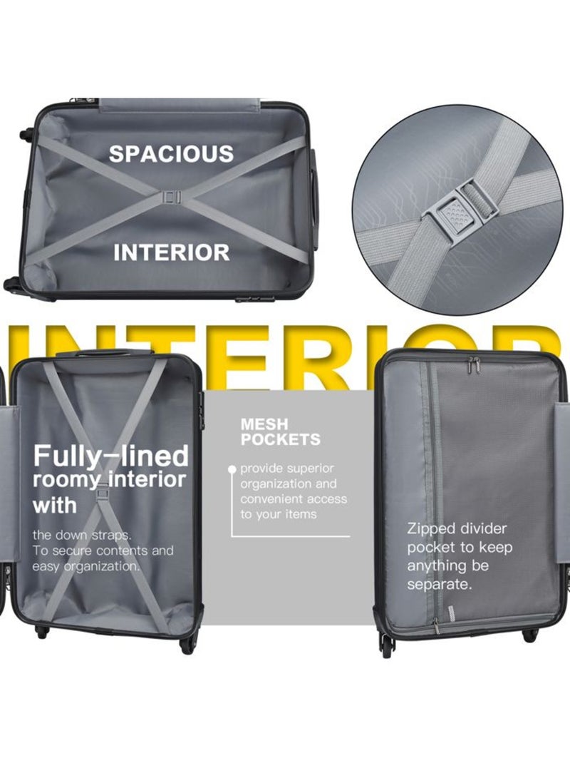 Valise cabine - 55x38x20 cm, rigide abs, 4 roues 360°, serrure tsa - kono Saumon - Kiabi