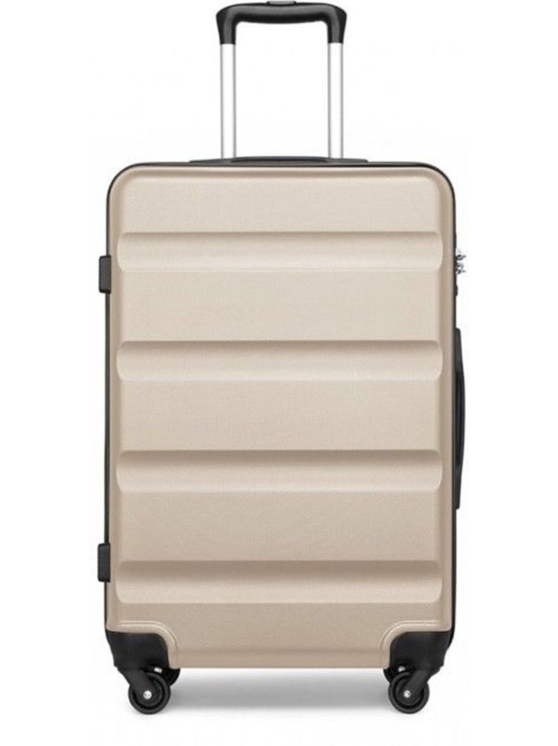 Valise cabine - 55x38x20 cm, rigide abs, 4 roues, serrure tsa - kono Beige - Kiabi