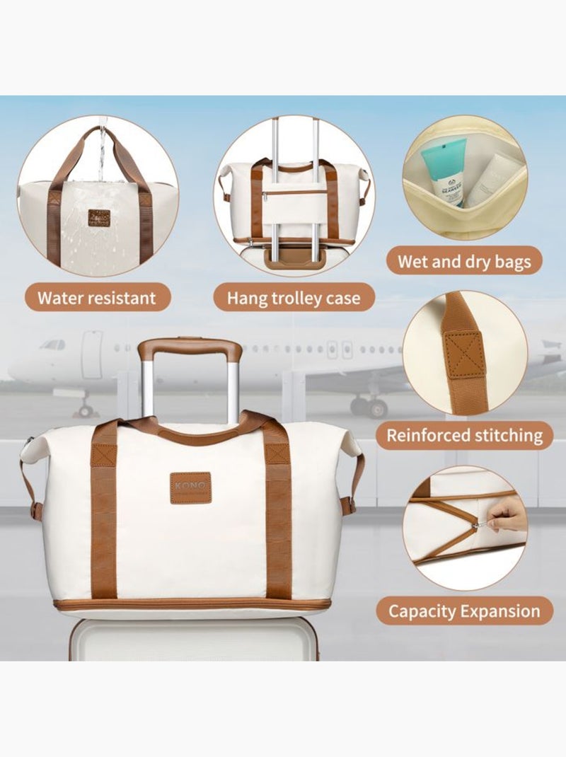 Valise cabine - 55x38x20 cm, rigide abs, 4 roues, serrure tsa - kono Blanc - Kiabi