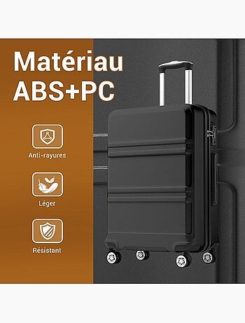 Valise cabine - 55x38x20 cm, rigide abs, 4 roues, serrure tsa - kono