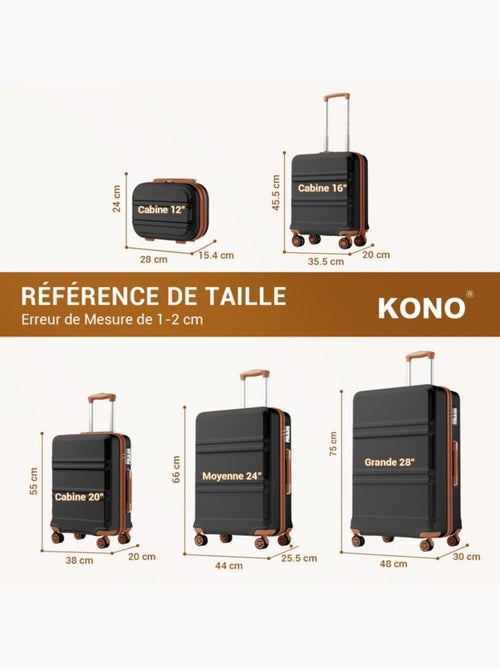 Valise cabine - 55x38x20 cm, rigide abs, 4 roues, serrure tsa - kono - Kiabi Valise cabine - 55x38x20 cm, rigide abs, 4 roues, serrure tsa - kono - Kiabi