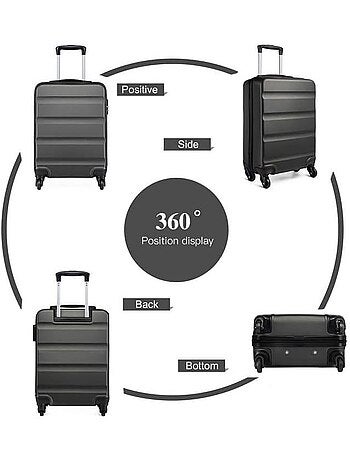 Valise cabine - 55x38x20 cm, rigide abs + pc, 4 roues, serrure à code - kono