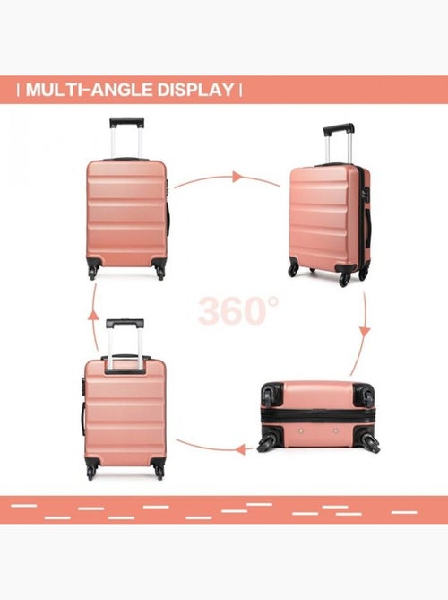 Valise cabine - 55x38x20 cm, rigide abs + pc, 4 roues, serrure à code - kono - Kiabi Valise cabine - 55x38x20 cm, rigide abs + pc, 4 roues, serrure à code - kono - Kiabi