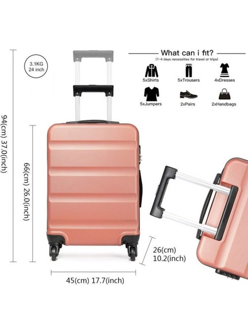 Valise cabine - 55x38x20 cm, rigide abs + pc, 4 roues, serrure à code - kono - Kiabi Valise cabine - 55x38x20 cm, rigide abs + pc, 4 roues, serrure à code - kono - Kiabi