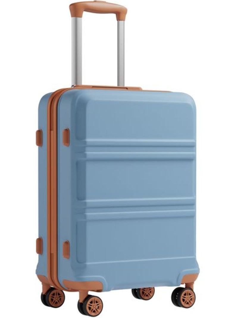 Valise cabine - 55x38x20 cm, rigide abs + pc, serrure tsa - kono Bleu - Kiabi