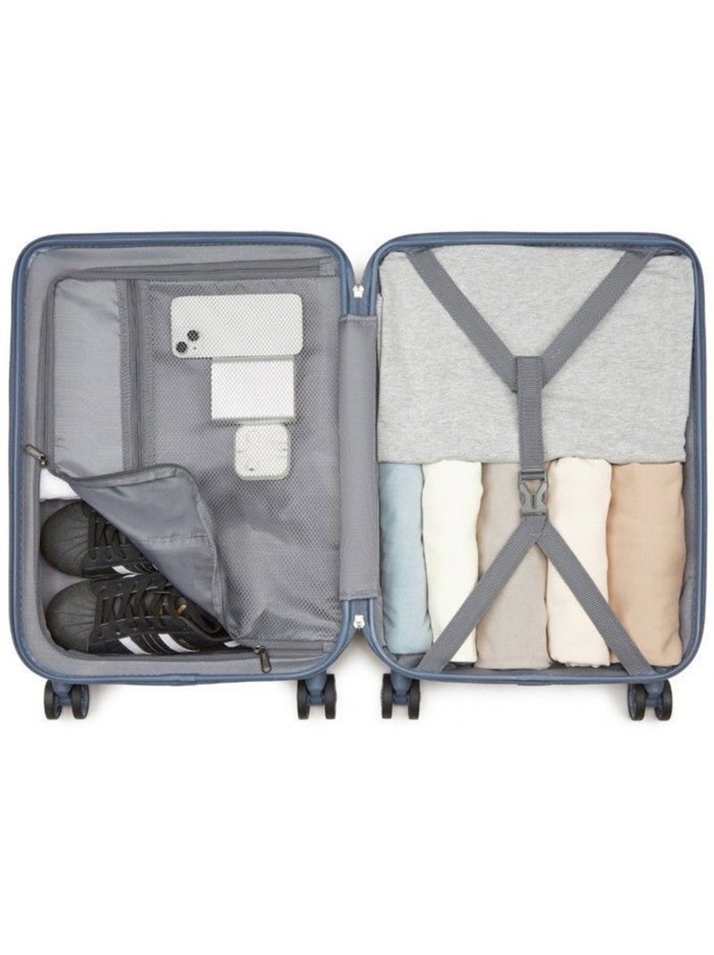 Valise cabine - 55x38x20 cm, rigide polycarbonate, 4 roues 360°, serrure tsa - kono Bleu - Kiabi