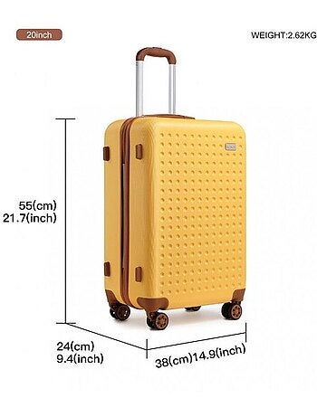 Valise cabine - 55x38x24 cm abs 40 l tsa - kono