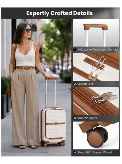 Valise cabine - 55x38x24 cm, rigide abs + pc, 4 roues 360°, serrure tsa - kono - Kiabi Valise cabine - 55x38x24 cm, rigide abs + pc, 4 roues 360°, serrure tsa - kono - Kiabi