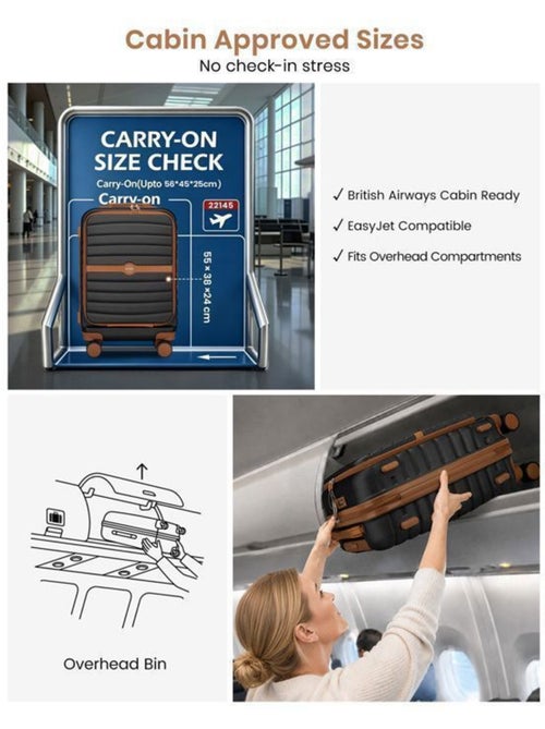 Valise cabine - 55x38x24 cm, rigide abs + pc, 4 roues 360°, serrure tsa - kono - Kiabi Valise cabine - 55x38x24 cm, rigide abs + pc, 4 roues 360°, serrure tsa - kono - Kiabi
