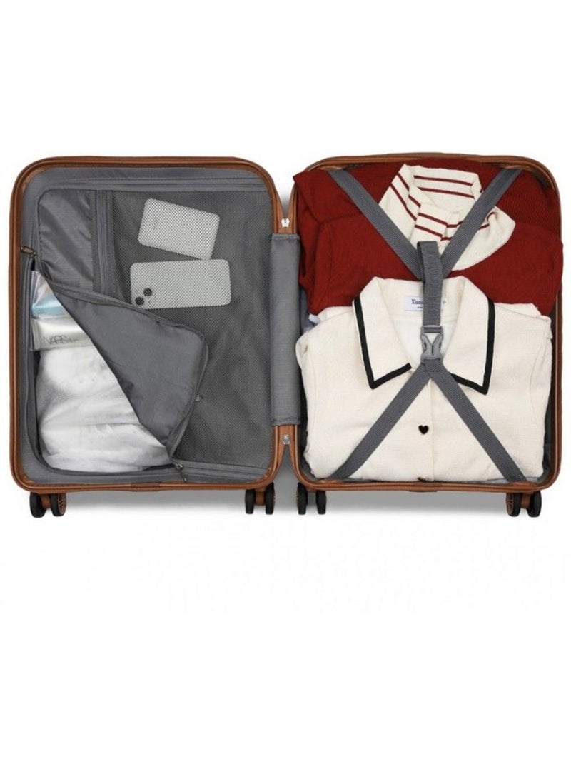 Valise cabine - 55x39x20 cm abs+pc 4 roulettes serrure tsa - kono Blanc - Kiabi